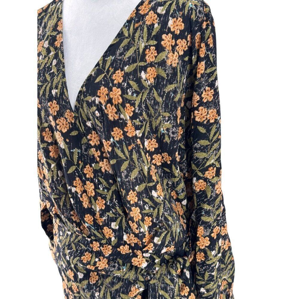 Beautiful Entro Floral Wrap Midi Dress Sz Small EUC Romantic Vibes Vintage Inspo - Picture 2 of 10
